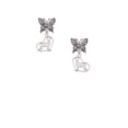 thumbnail image 2 of Delight Jewelry Silvertone German Shepard Silhouette Heart Silvertone Antiqued Butterfly Post Earrings, 2 of 4