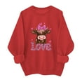 thumbnail image 2 of Women's Valentine's Day Heart Graphic Sweatshirt - Plus Size Crewneck Long Sleeve Love-Themed Pullover, Cute Gnome & Heart Print Casual Tops for Date Night & Gifts, 2 of 6