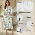 thumbnail image 6 of Xoenoiee Starfish Conch Coral Print Zipper Robes for Women Long Sleeve Housecoats Long Lightweight Bathrobe House Dress with Pockets, S, 6 of 7
