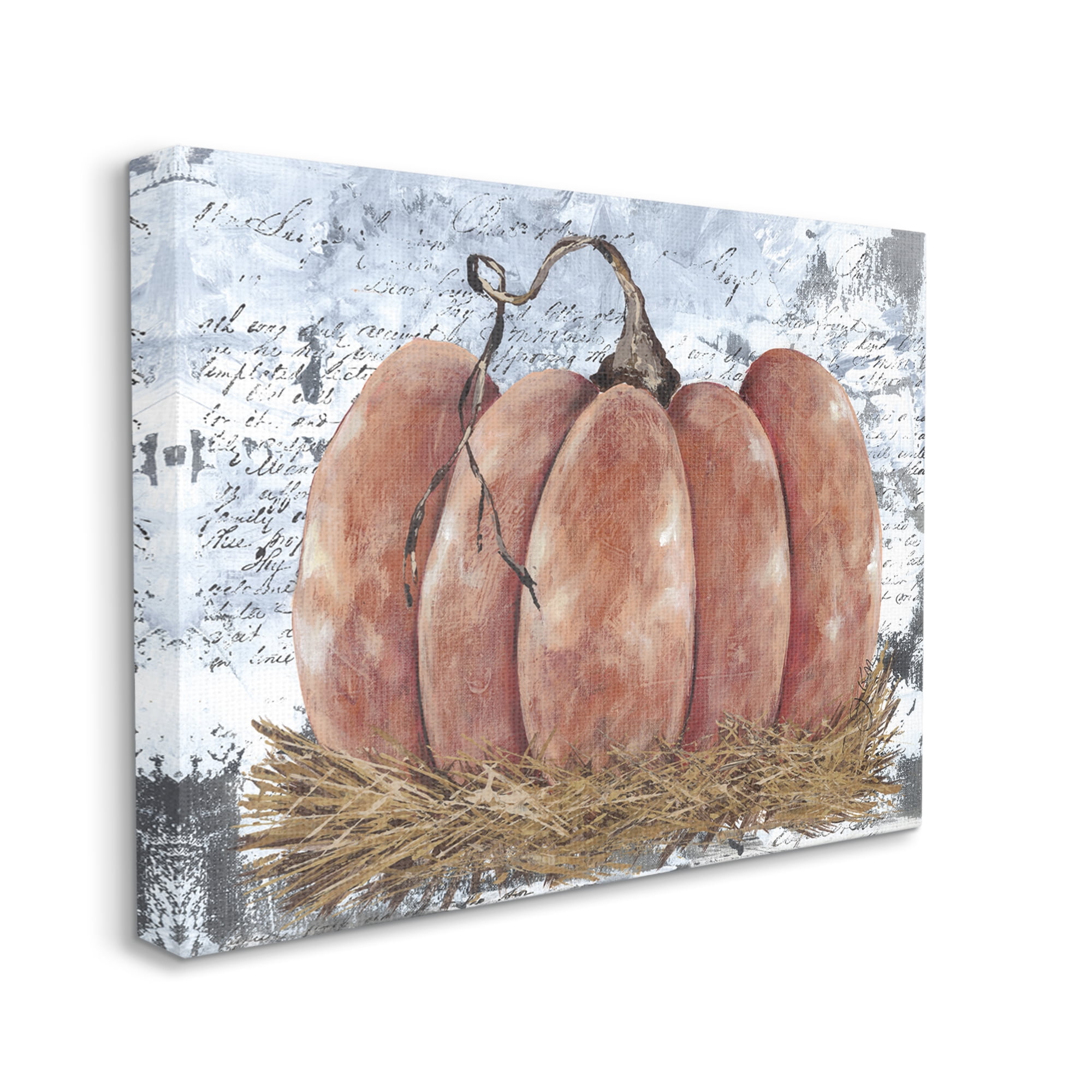 Stupell Industries Abstract Pumpkin Collage Abstract Painting Gallery Wrapped Canvas Print Wall Art, 40 x 30