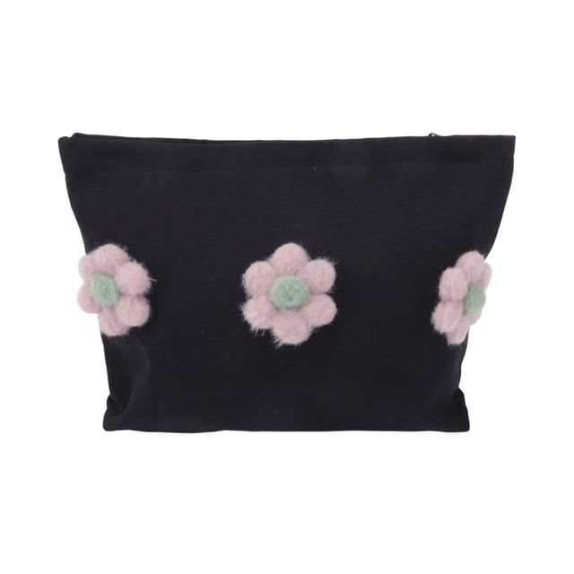 Bolsas de maquillaje de flores únicas 1 Pc para vacaciones y viajes de negocios Lona Beige