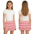 thumbnail image 4 of ATOGUTA Girl's Skirts Pink Elastic High Waist A-Line Short Mini Skirt for School Casual 3T-13, 4 of 7