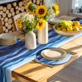 thumbnail image 4 of Navy Blue Ombre Round 13 Inch Placemats Set of 2, Modern Moire Abstract Art Luxury HeatResistant Non Slip Place Mats for Dining Table, Wipeable Braided Kitchen Table Mats for Housewarming, 4 of 9