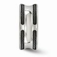thumbnail image 3 of Grey Titanium Ring Band Wedding Standard Concaved Edward Mirell Stainless Steel & Black Ti Cable Polished Concave 10mm, 3 of 6