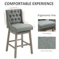 thumbnail image 4 of HOMCOM Rectangular Tufted Swivel High Back Bar Stool, Gray (Set of 2), 4 of 10