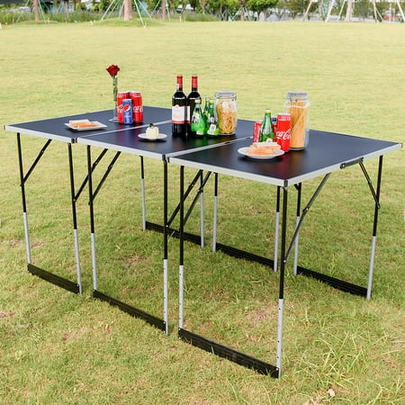 Gymax 3pcs Folding Outdoor Camping Picnic Table Set Height Gymax 3pcs Folding Outdoor Camping Picnic Table Set Height Adjule Indoor