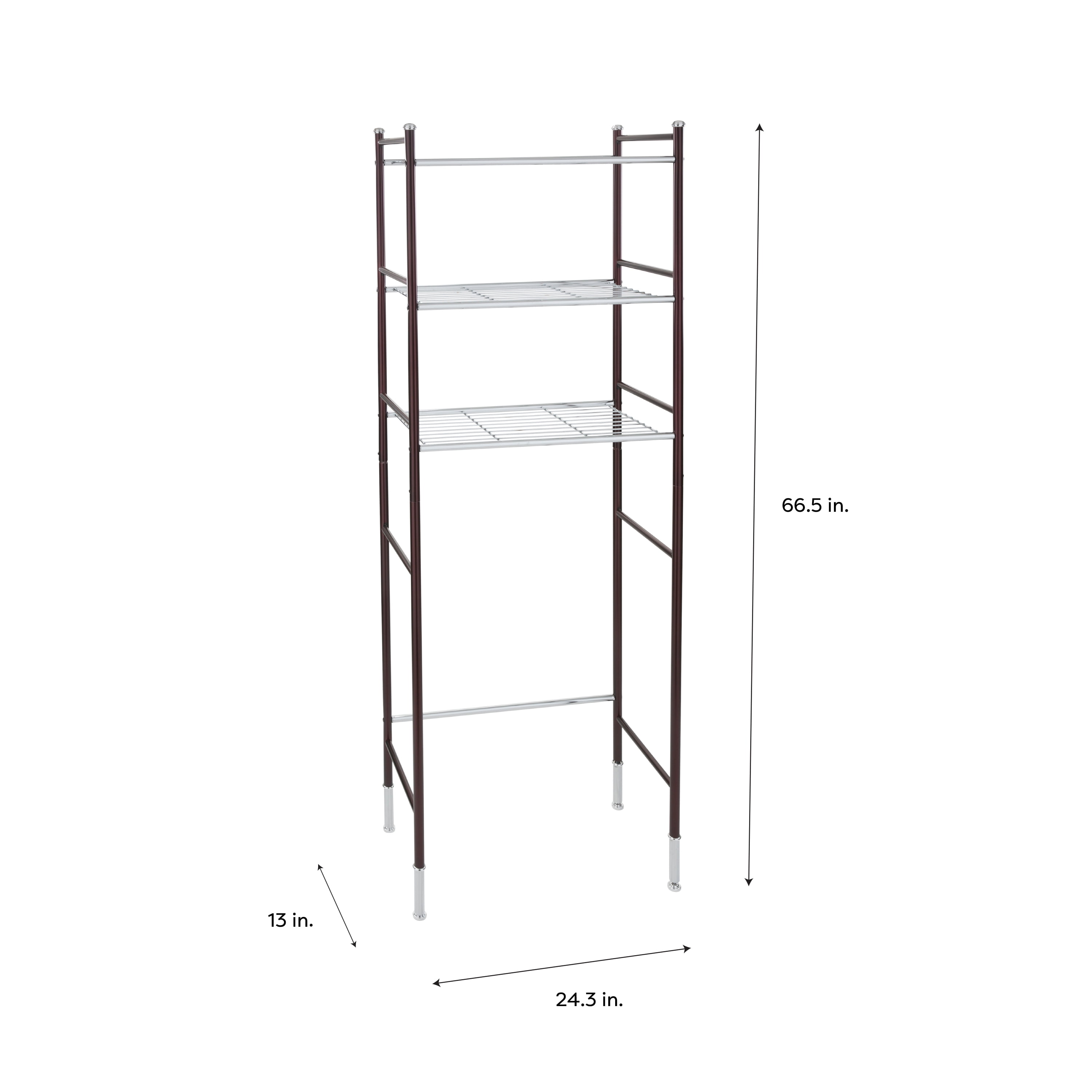 Organize It All 3 Shelf Duplex Line Steel Tube over the Toilet Space Saver Storage Shelf Unit