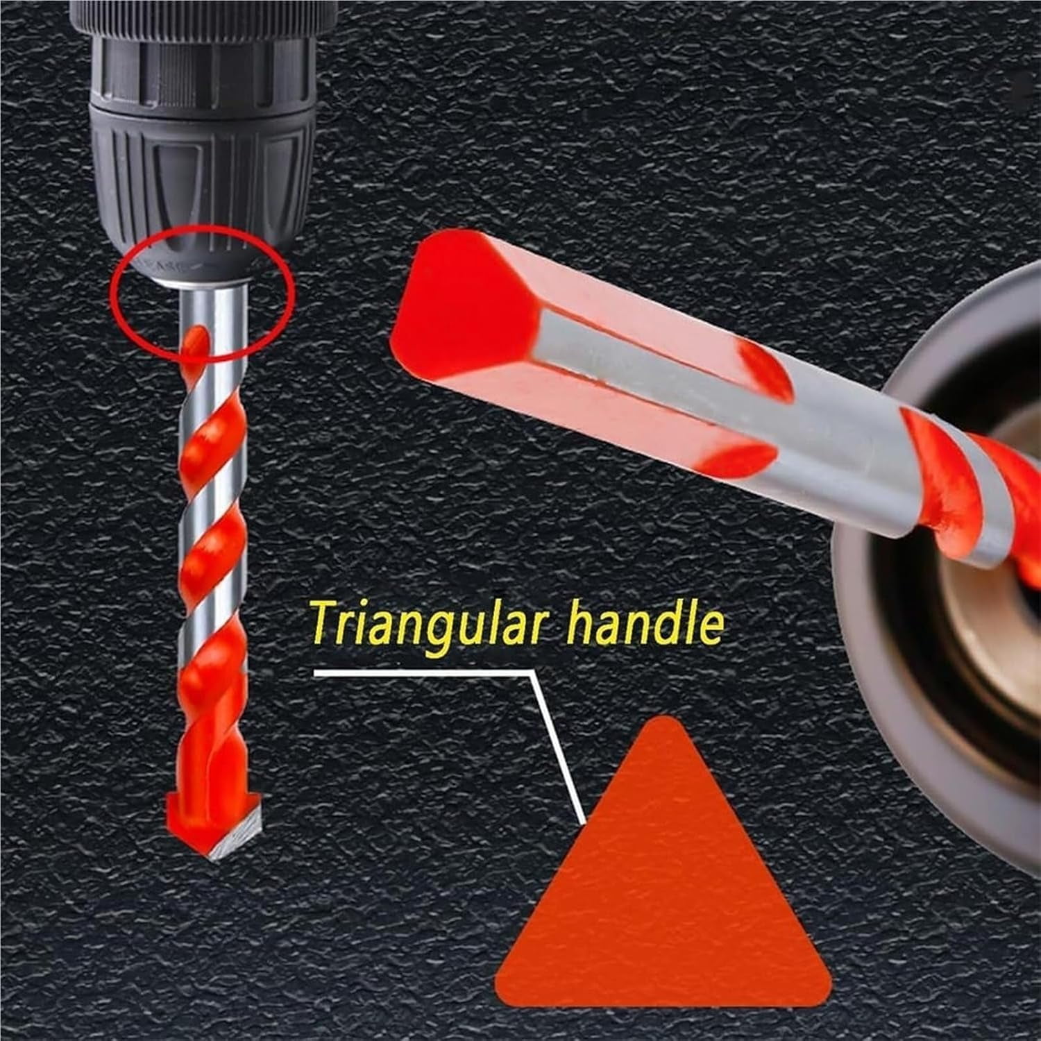 Kotkka Drill Bits Set, Four Blade Serrated Eccentric Twist Bits with U Type Slot, High-Strength Carbide Tip for Wood, Concrete, Brick, Glass, Tile, Metal, 3–16mm Multi-Material Drilling