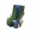 thumbnail image 4 of Northwoods Soft Flannel Fleece Throw Blanket, Evening in the Mountains Oak Forest with River Wilderness, Cozy Plush for Indoor and Outdoor Use, 50" x 60", Fern Green Dark Teal, by Ambesonne, 4 of 6