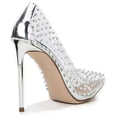 thumbnail image 3 of Steve Madden Vala Studded Metallic Stiletto Heel Pump Clear Embellished (7.5, Clear Embellished), 3 of 4
