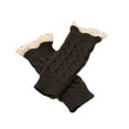thumbnail image 3 of AWZXDE Knitted Mittens Lace Casual Fingerless Half Gloves for Women - Stylish and Versatile Knit Solid Gloves Dark Gray,A, 3 of 4