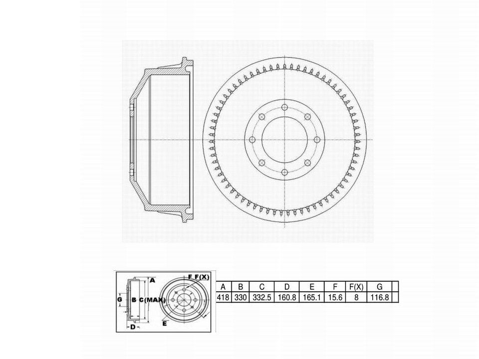 Winstop Brake Drum, Rear WS236733, Chevrolet K3500 1998-1991