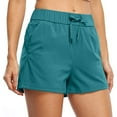 thumbnail image 3 of UAMVSH Active Shorts for Women Running Workout Wide Leg Shorts Summer Drawstring Basic Elastic Waist Athletic Shorts with Pockets, 3 of 4