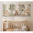 thumbnail image 3 of Hieng Woodland Animal Nursery Canvas wall Hieng Wild Animals Forest Paintings Pictures Wall Decor Fox Bear Deer Watercolor Poster Printing Hiengwork for Boys Room Girls Room Home Decoration, 3 of 6