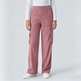 thumbnail image 4 of Cargo Pants For Women Corduroy Wide Leg Baggy High Waisted Stretch Jeans Pockets Straight Casual Jeans, 4 of 7