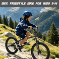 thumbnail image 6 of XJD 20 inch BMX Bike Freestyle Cycling Trick Bicycle with 4 Pegs for Teen Beginner 8-12 Years Old Kids，U-brake and Hand-brake levers,Black, 6 of 10