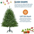 thumbnail image 5 of Eastvita 4.5FT Artificial Christmas Tree, 200 Lights, 8 Modes, 700+ Branch Tips, Foldable Stand, Home Office Holiday Decor, 5 of 8