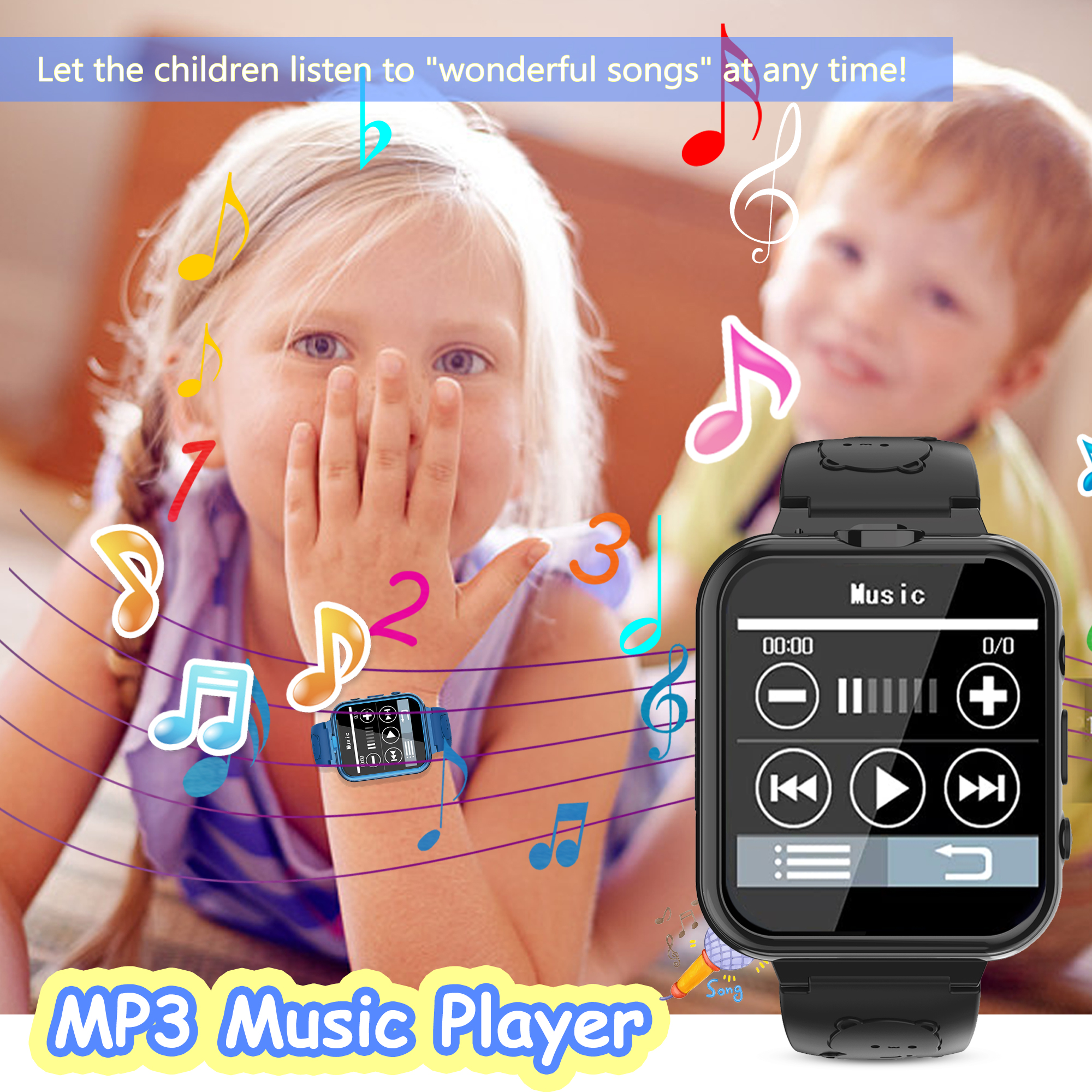 SZBXD Kids Game Smart Watch, Black photo 2