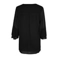 thumbnail image 4 of Women Fashion Solid V Neck Casual Three Quarter Sleeve Pearl Chiffon T Shirt Top Dark Shirt for Women Solid Womens Shirts Women Tops Spandex Women Tee Women Top New Loose Fit Athletic Tops for Women, 4 of 4