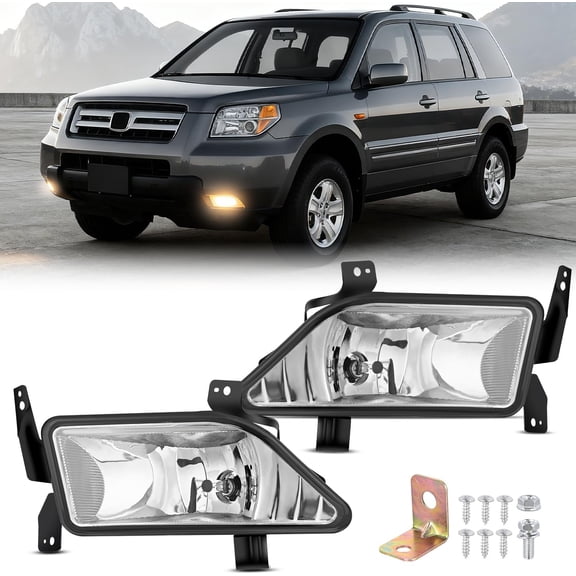 Nilight Fog Lights Assembly Compatible with 2006 2007 2008 Honda Pilot w/H11 12V 55W Bulbs Clear Lens Driver and Passenger Side