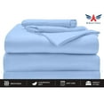 thumbnail image 3 of Split California King Sheets Sets for Adjustable Bed - 1000-Thread-Count 100% Egyptian Cotton, Sateen Weave 18-Inch Deep Pockets 1000-TC Bedsheet - Light Blue, 3 of 8