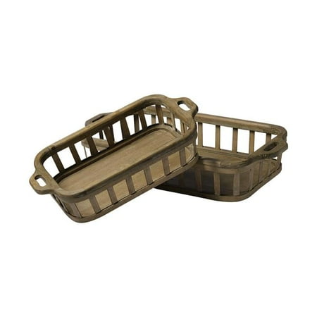 

Set of 2 Natural Finish Wood Nesting Trays