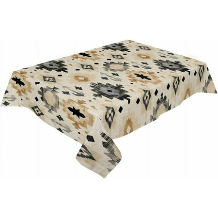 

Uorbeay Rectangle Tablecloth Waterproof Table Cloth Spillproof Abstract Nation and Tribe Beige Tablecloths Dining Table Decoration Kitchen Table Cover for Indoor Outdoor 60x102 Inch