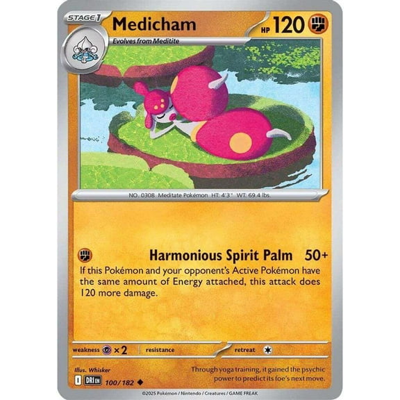 Pokemon Destined Rivals Uncommon Medicham #100