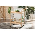 thumbnail image 3 of bali & pari Hadia Modern Bohemian Natural Brown Rattan Wine Cart, 3 of 18