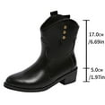 thumbnail image 5 of Babysbule Womens Shoes Women Fashion Embroidered Cowboy Riding Boots Casual Warm Middle Heels Middle Tube Short Boots Shoes, 5 of 9
