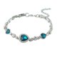 thumbnail image 4 of CHAO Pulsera de mujer con colgante de corazón de diamantes de imitación y aleación ajustable, cadena de muñeca sencilla y elegante, joyería de mano, regalo para niñas, nuevo azul claro, 4 of 4