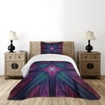 thumbnail image 3 of Ambesonne Fractal Quilted Bedspread Set 2 Pcs, Psychedelic Vivid Art, Twin Size, Plum Indigo, 3 of 4
