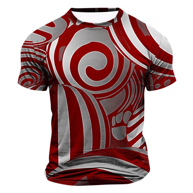 Wancir Chemises pour Hommes en Solde Mode Décontractée Imprimé Sport Manches Courtes Col Rond Blouses Chemises