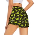 thumbnail image 3 of Haiem Cute Cartoon Dinosaurs Green Silhouette Pattern Women's 2 in 1 Running Shorts - Lightweight Athletic Workout Gym Yoga Breathable Sports Shorts Liner with Phone Pockets-Medium, 3 of 9