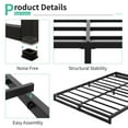 thumbnail image 4 of Lutown-Teen 5 inch Bed Frame Queen Size Heavy Duty Steel Slat Support Metal Platform Queen Bed Frame No Box Spring Needed, Easy Assembly, Black, 4 of 6