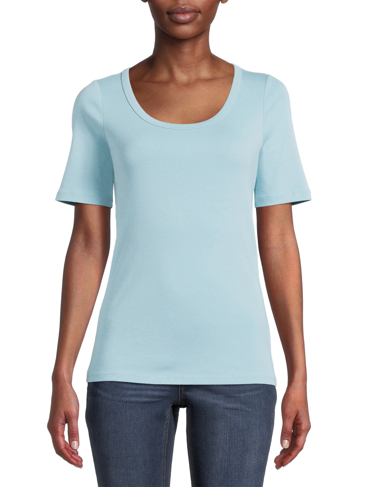 Time and Tru Women's Elbow-Length Sleeve T-Shirt - Walmart.com