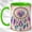 Green, variant on Jeweled Dreamcatcher Coffee Mug, Boho Feather Mug, Ceramic 11 oz