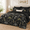 Black-Queen (90"x90"), variant on Queenforter Set 7 Piece Black Dandelion Flbedding Winter Bed In A Bag Softfiberplete With Sheets For All Season