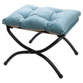thumbnail image 1 of Reposapiés Ottoman HollyHome, plegable, acolchado, azul, de 15 pulgadas, 1 of 9