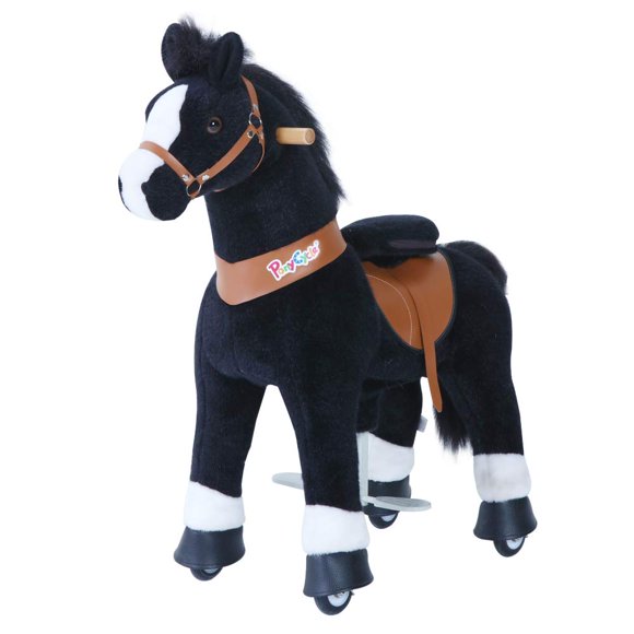 PonyCycle Black with white hoof horse