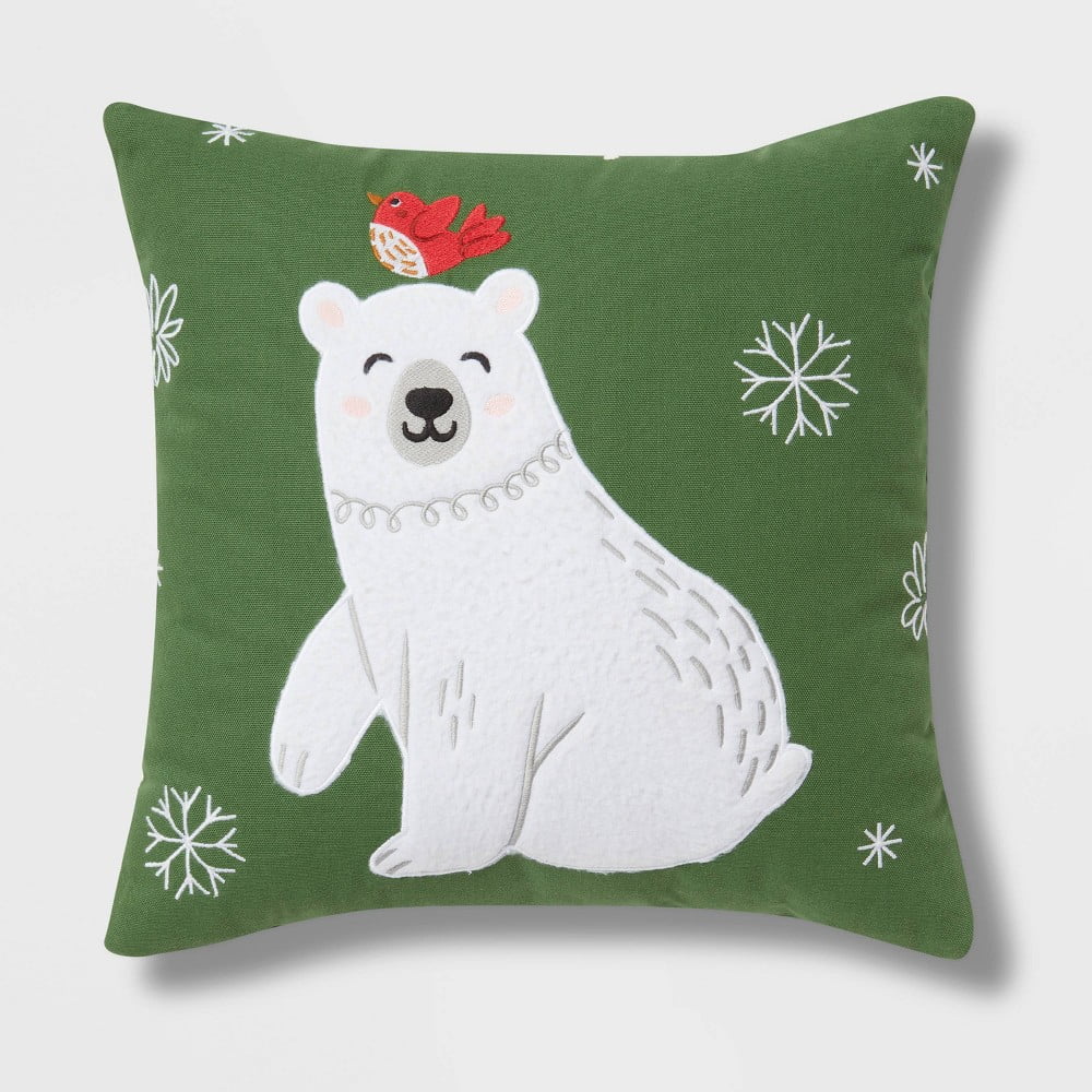 polar bear throw pillow