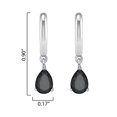 thumbnail image 3 of Sterling Silver with Natural Black Spinel Dangle Earrings, 3 of 3