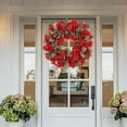 thumbnail image 5 of 16" Hydrangea Wreath, Wedding Artificial Flower Wreath, Hanging Floral Garland for All Season Wall Window Farmhouse Home Decor Outside Indoor Decoration (Champagne), 5 of 8