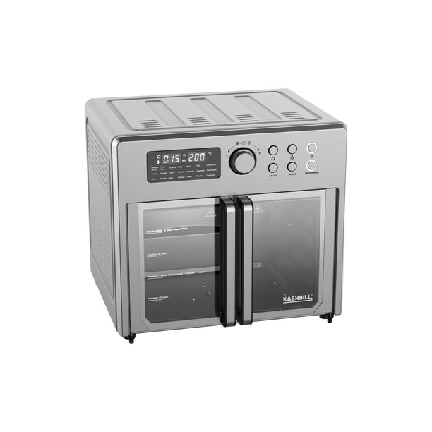 Kashbill – Horno Eléctrico Con Air Fryer H10 Plateado, Puerta Francesa, Horno Freidora De Aire Para Panadería Y Repostería, Convección Eléctrica, Multifunción