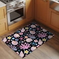thumbnail image 3 of Summer Beach Washable Small Entryway Area Rugs 2'x3', Ocean Starfish Shell Coastal Conch Coral Flowers Black Low Pile Throw Rug Non-Slip Sturdy Edge Binding Carpet for Front Door Floor Room Entry, 3 of 9
