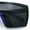 Blue, variant on Polarized 80s Mens Flat Top Bold Shield Lens Rimless Skeleton Arm Sunglasses Blue