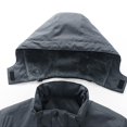 thumbnail image 6 of Baqcunre Men's Solid Polar Fleece Thickened Windproof And Rainproof Hooded Coat Breathable Outdoor Jacket,L,Rain Jacket Men,Mens Winter Jacket,Winter Coats For Men,Mens Clothes,,Grey, 6 of 7