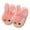 Pink, variant on Children's Winter Rabbit Boys/Girls' Warm Non Slip Home Plush Slippers Hot Pink qILAKOG Size 28