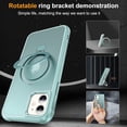 thumbnail image 5 of for iPhone 11 Case with Stand [ Grade Drop Tested][Compatible with Magnet] Ring Translucent Slim Hard Back Soft Edge, Green, 5 of 14