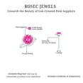 thumbnail image 5 of Rosec Jewels Lab Grown Pink Sapphire Ring with Diamond Halo for Women - AAAA Grade, 18K Yellow Gold, US 12.00, 5 of 9
